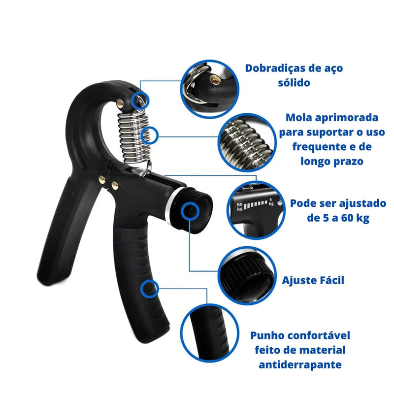 Fortalecedor de Mãos com Resistência Ajustável – 5kg a 60kg - 2025