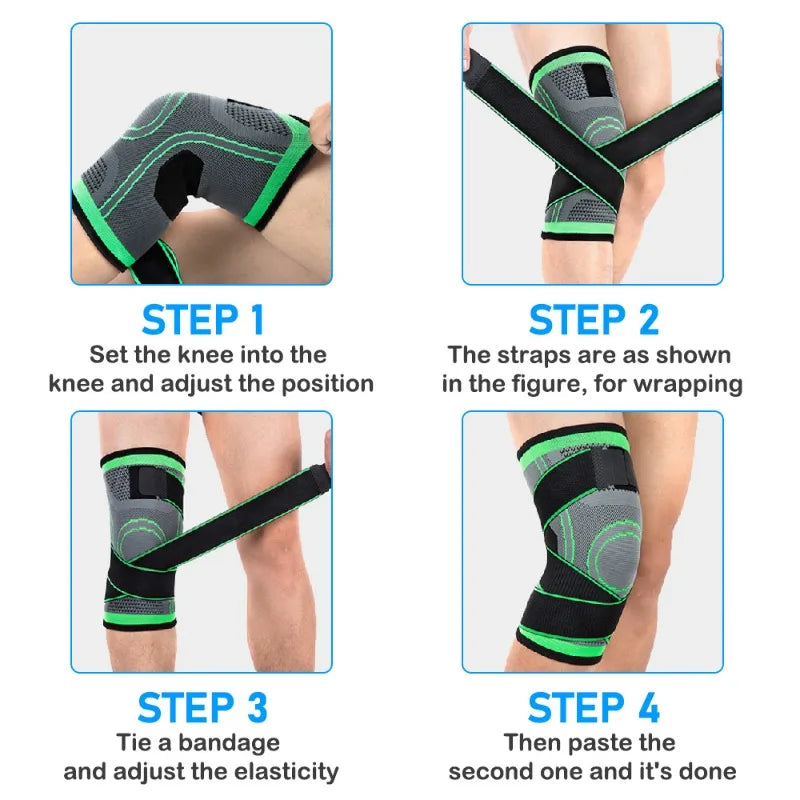 Men Women Sports Knee Support Compression Sleeves Joint Pain Arthritis Relief Running Fitness Elastic Wrap Brace Knee Pads