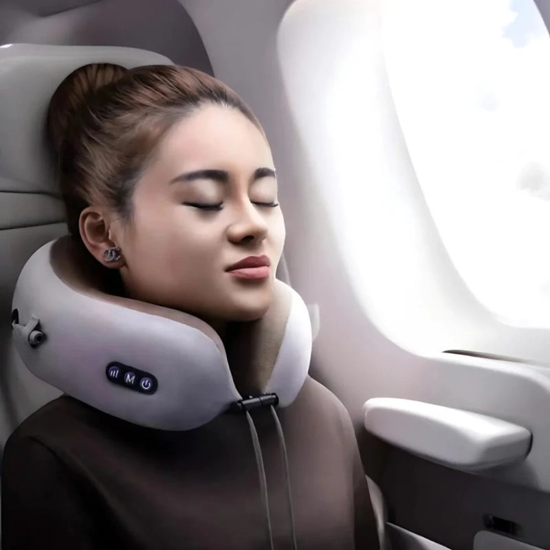 Almofada Massageadora de Pescoço com Mola de Apoio | Modelo 2025 com USB Recarregável