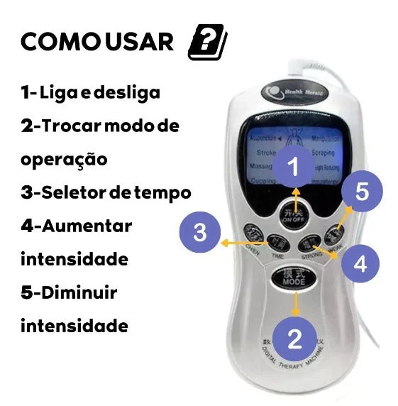 Aparelho Portátil de Acupuntura com Eletrochoque | Fisioterapia Instantânea e Sem Agulhas