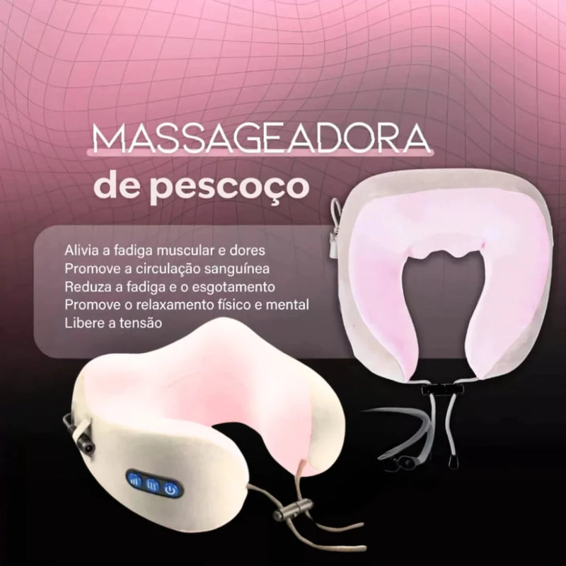Almofada Massageadora de Pescoço com Mola de Apoio | Modelo 2025 com USB Recarregável